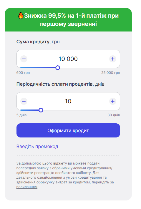 Слон Кредит [ Slon Credit ] промокод, відгуки, умови