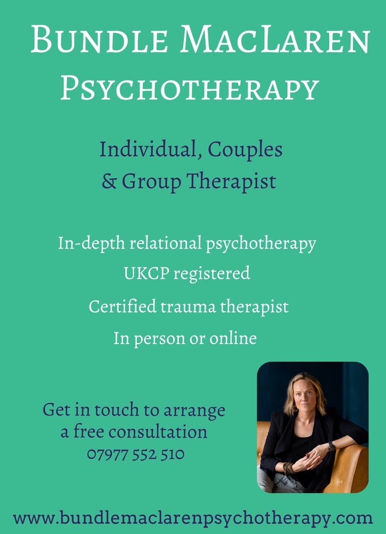 UKCP-registered psychotherapist based in Totnes Devon Flyer