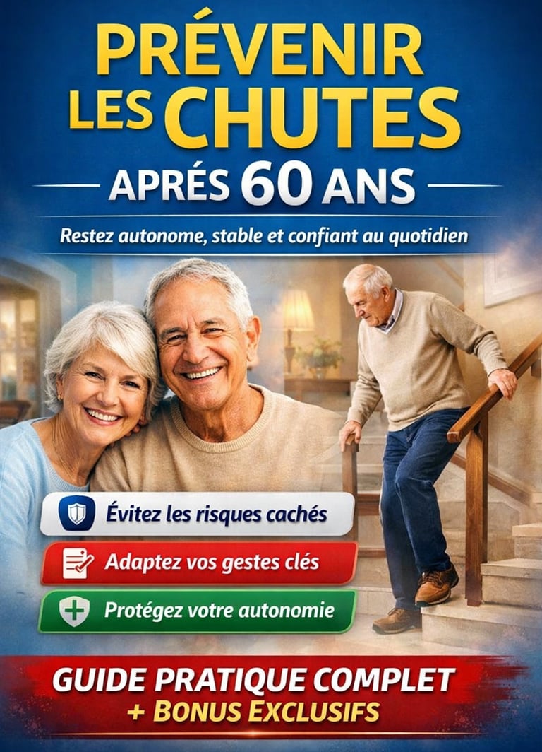 Guide clair et rassurant pour prévenir les chutes après 60 ans. Comprenez les vrais risques, agissez