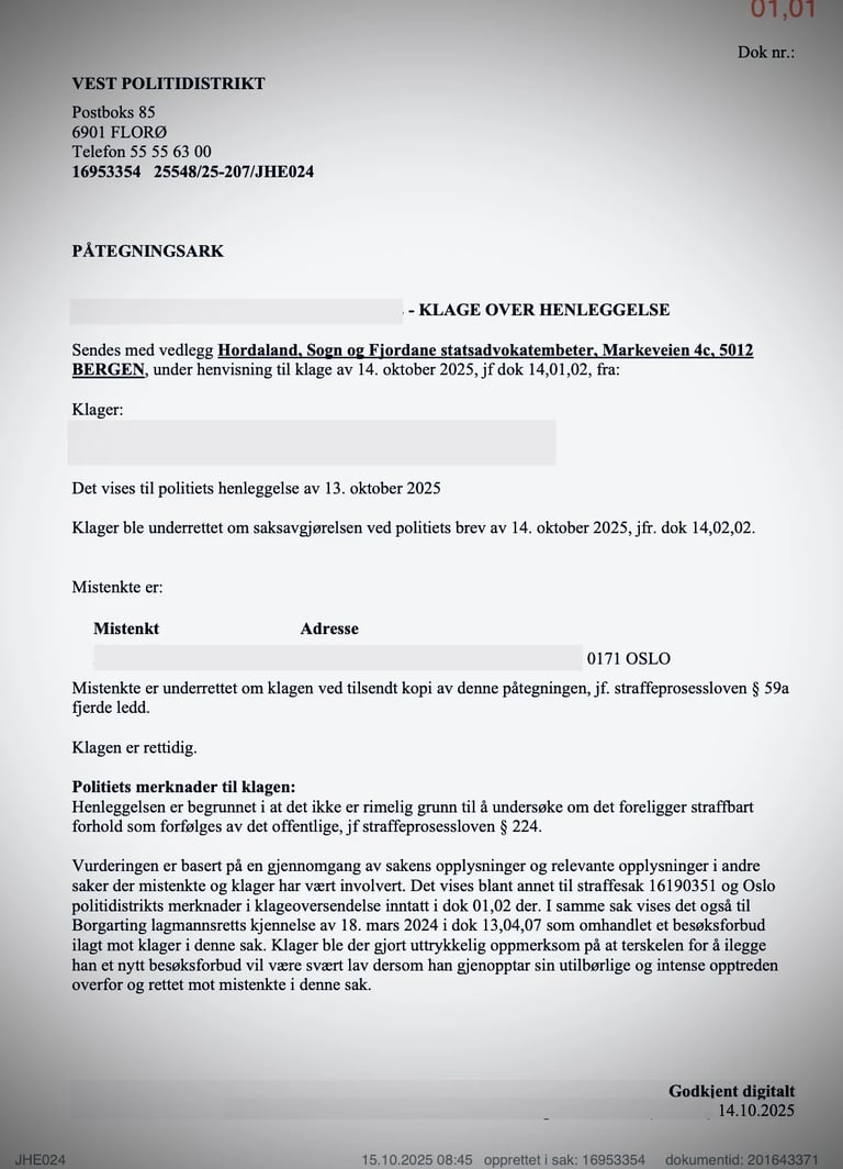 Zainab Abdulkarim, Vest Police, Oslo Police - smuggling cases, Norway 