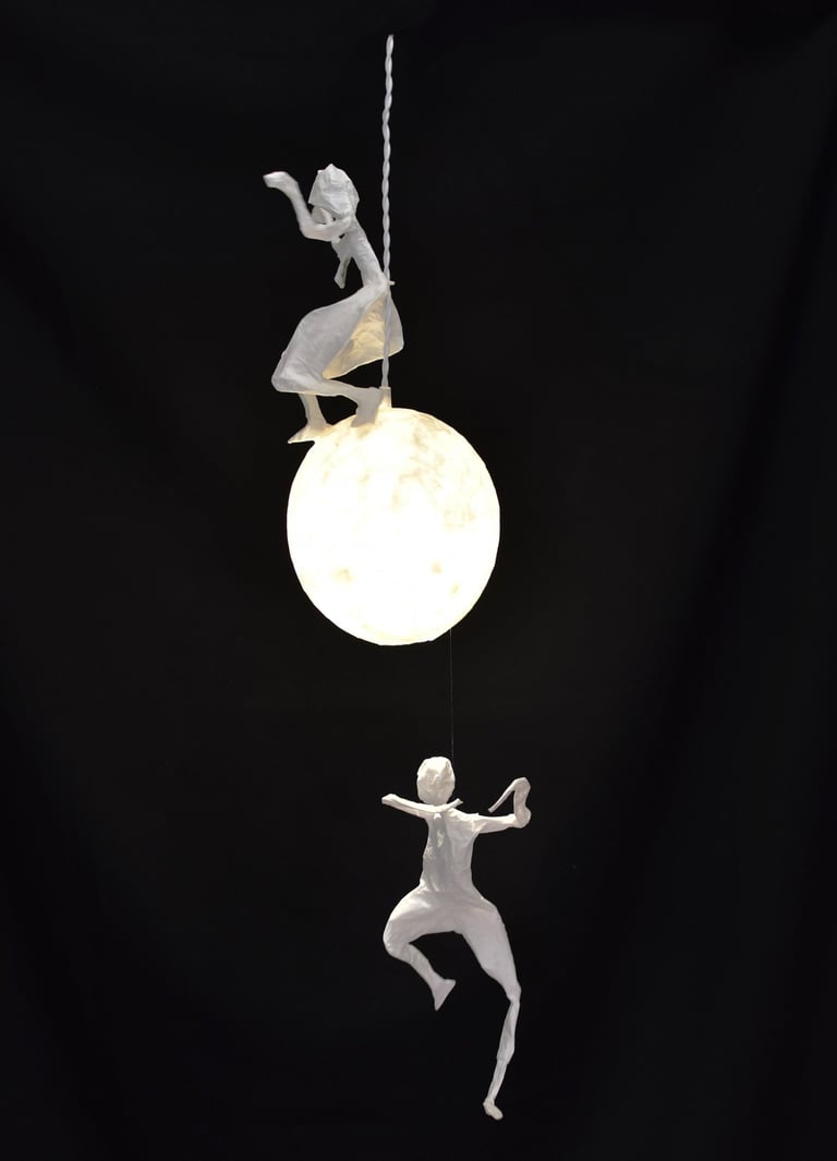 pendant lights paper sculpture Sète France