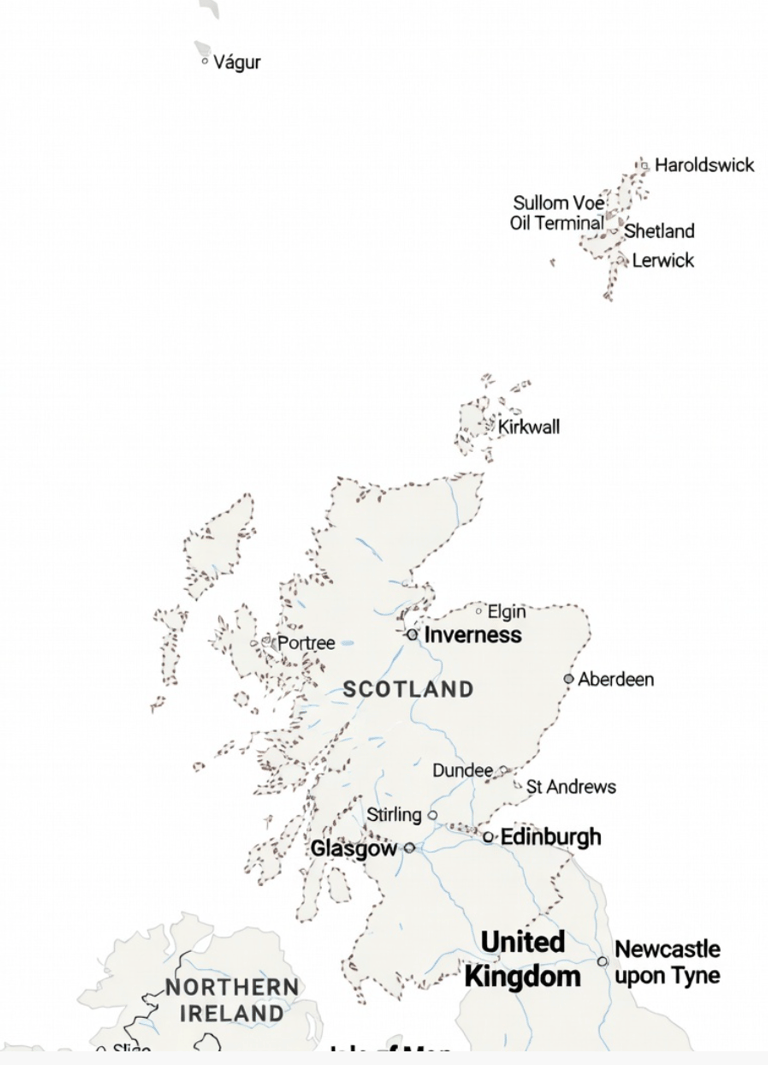 map of Scotland and cities 