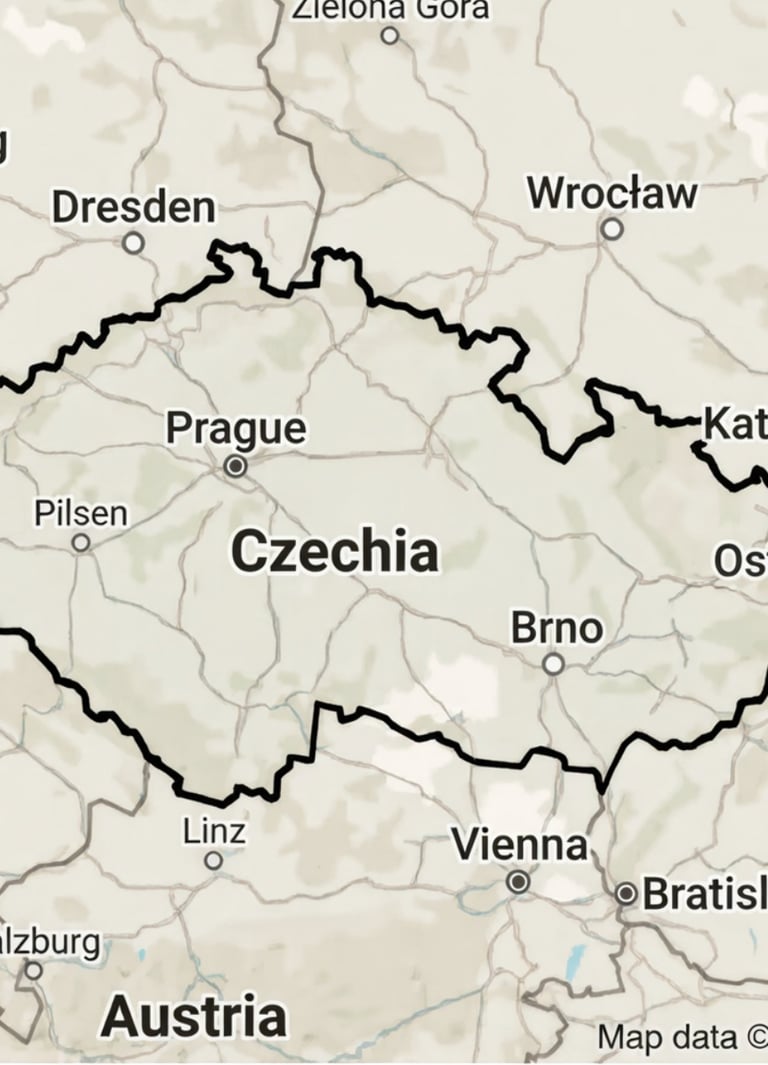 Map of Czechia 