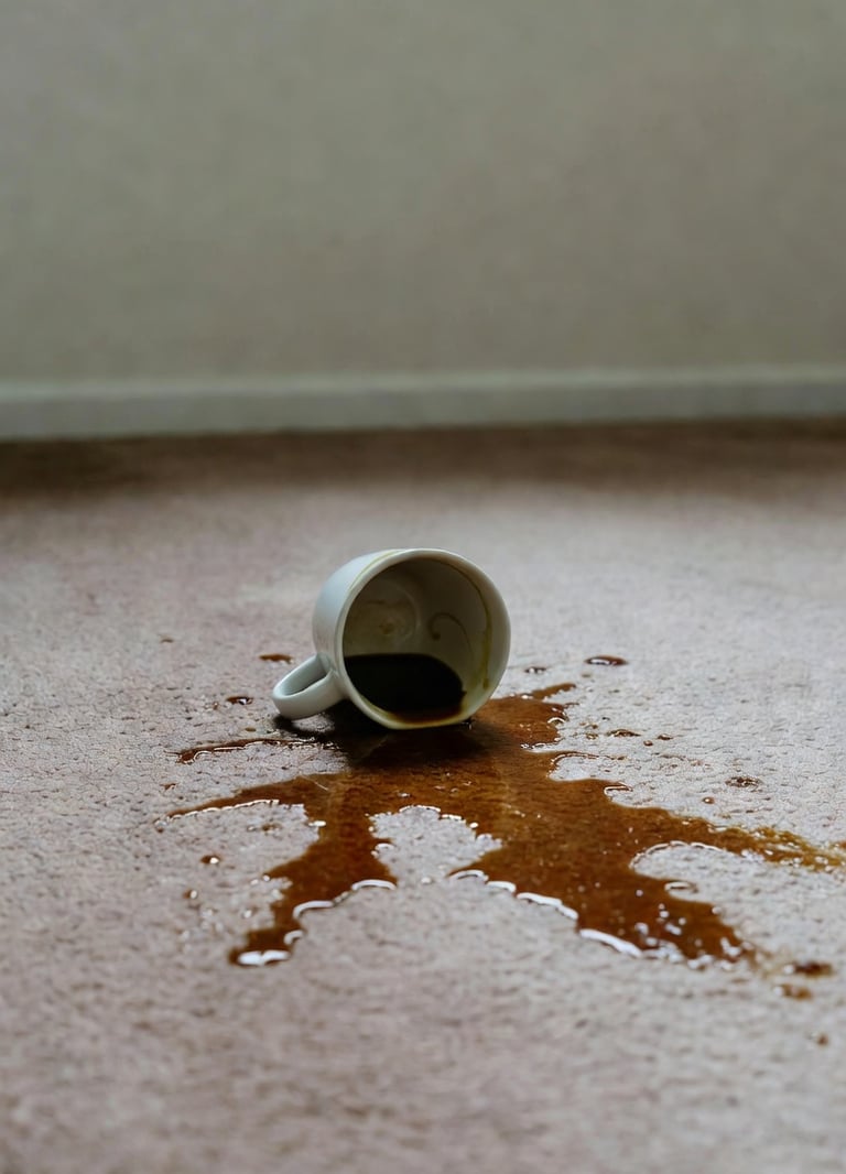 Carpet stain protection - coffee spill