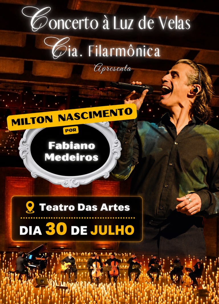 Concerto à luz de Velas com Fabiano Medeiros cantando Milton Nascimento e Clube Da Esquina.
