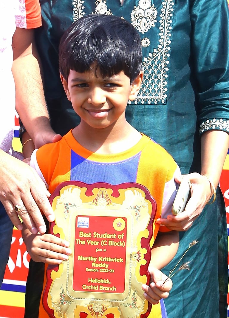 Student Of The Year 2022 Academics Winner Murthy-Krithvick-Reddy Hellokids Kondapur Hyderabad