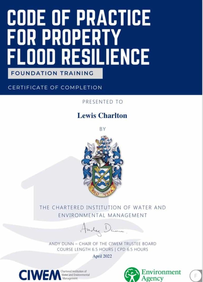flood resilience traing certificate