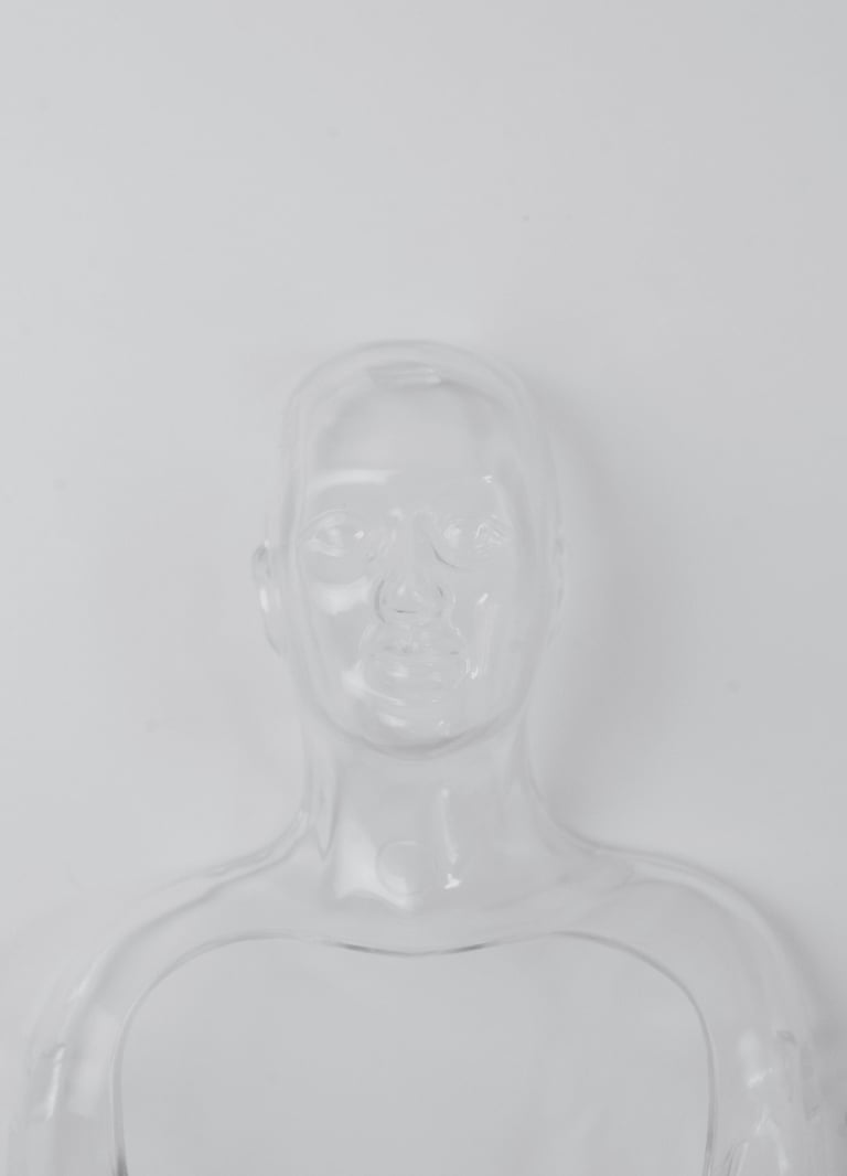Photo of a transparent dummy model used to signify a ghoster