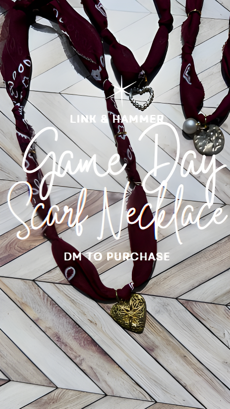 Game Day Accessories. Bandana Heart Charm Necklace