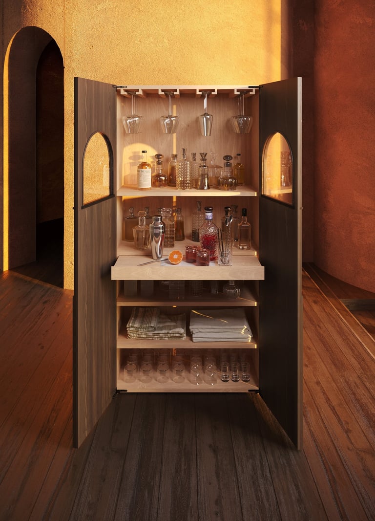 Giulia Sbrogiò | designer - mobile bar - borsato interior - treviso - mobile augusto - cocktail bar - cocktail