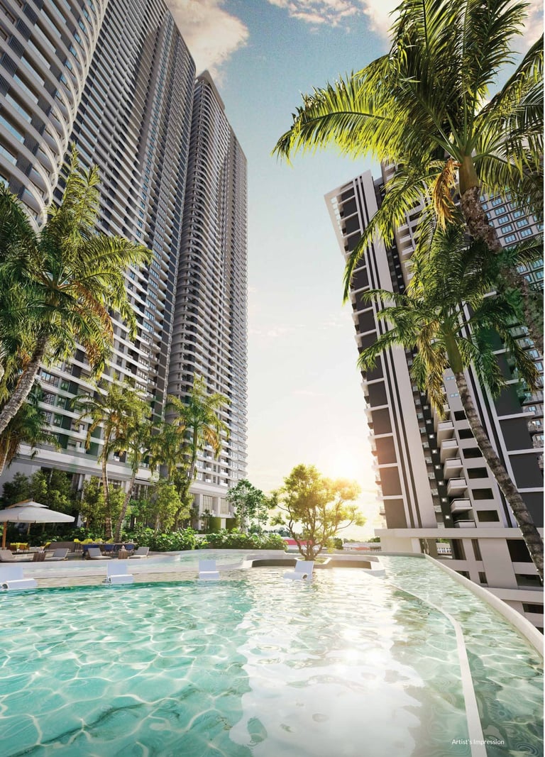 Talisa Bangsar Hill Park Swimming Pool with palm trees