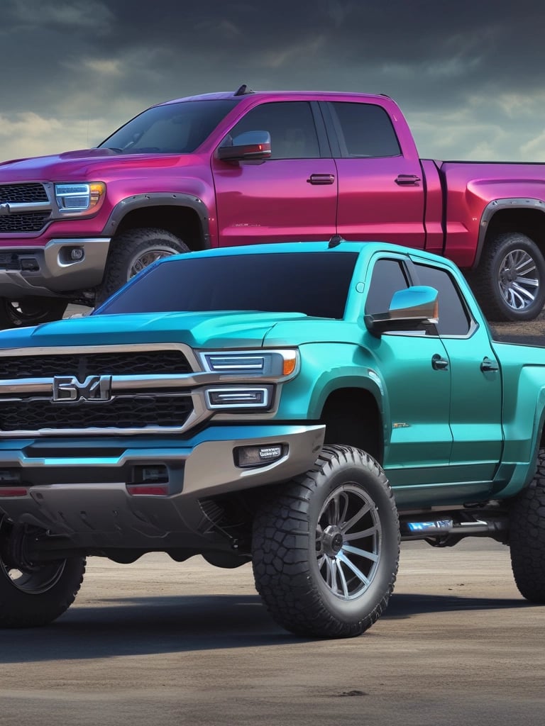 Close-up of a rugged truck grille with shiny chrome accessories under bright sunlight