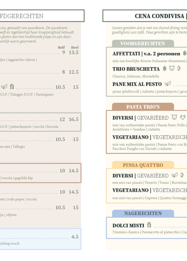 shared dining pasta trio pinsa quattro nagerechten