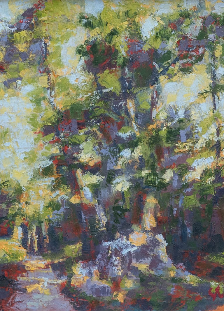 sybille ingold peintre Chemin au Mont Ussy Forêt de Fontainebleau