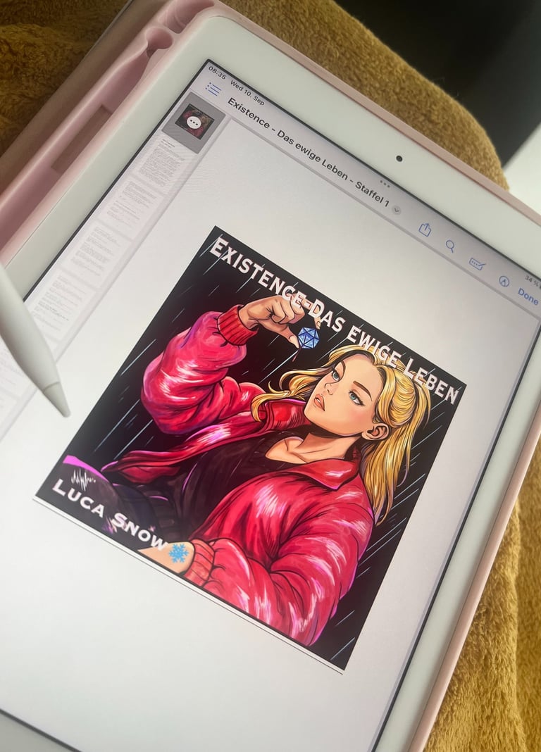 Yara Schneider - Foto von Existence - Das ewige Leben - Staffel 1 - Skript auf einem Tablett
