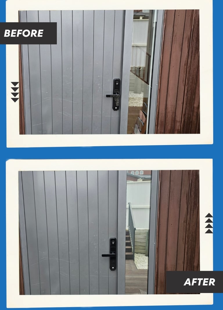 Before and after comparison privacy window film