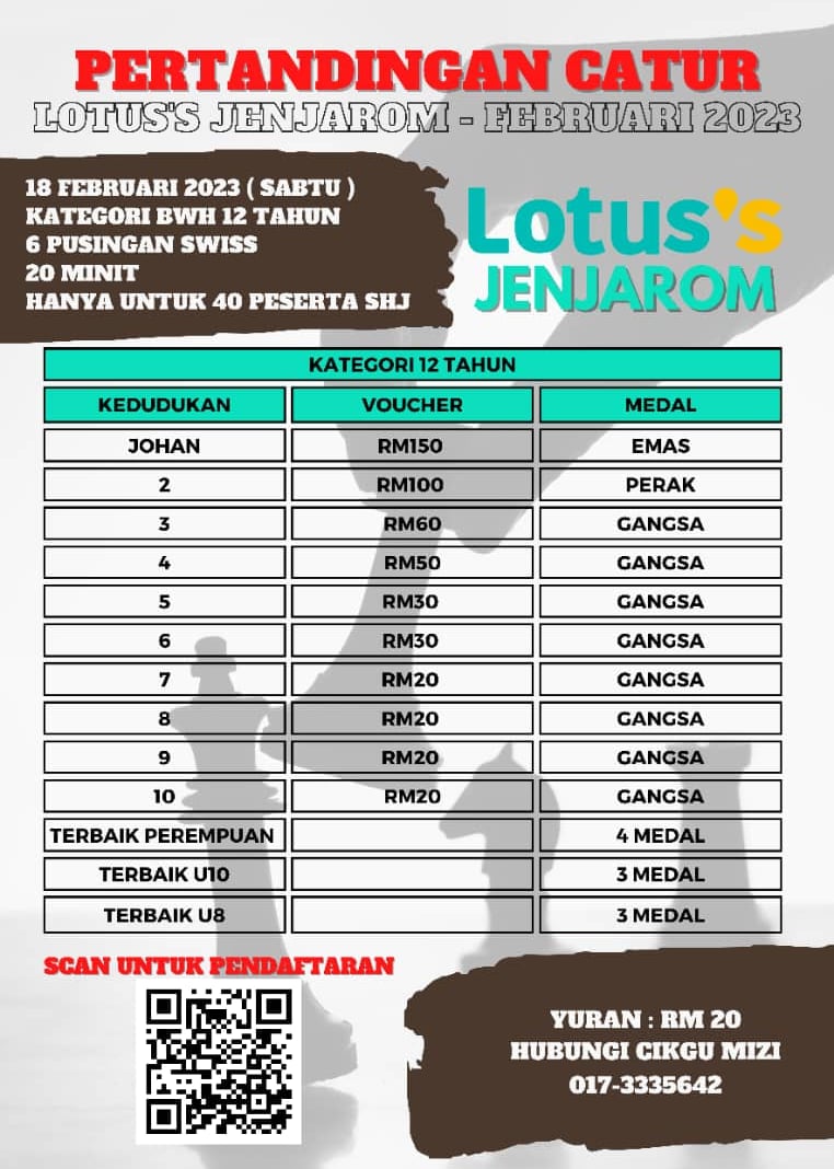Lotus's Malaysia Chess Tournament. Pertandingan Catur Lotus's Malaysia. 