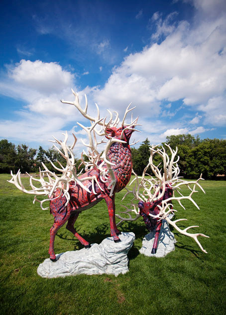 original sculpture life-sized elk title: it's only natural, art original award winning artwork