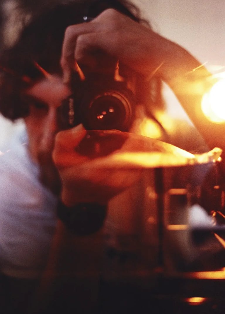 Bogdan Dobrin self-portrait mirror reflection on 35mm film. Unedited SOOC photography.