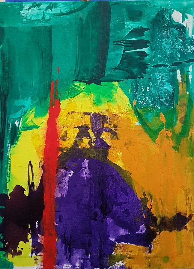 abstraction gestuelle originale – Artiste peintre française – Jacqueline Poitevin – Achat peinture