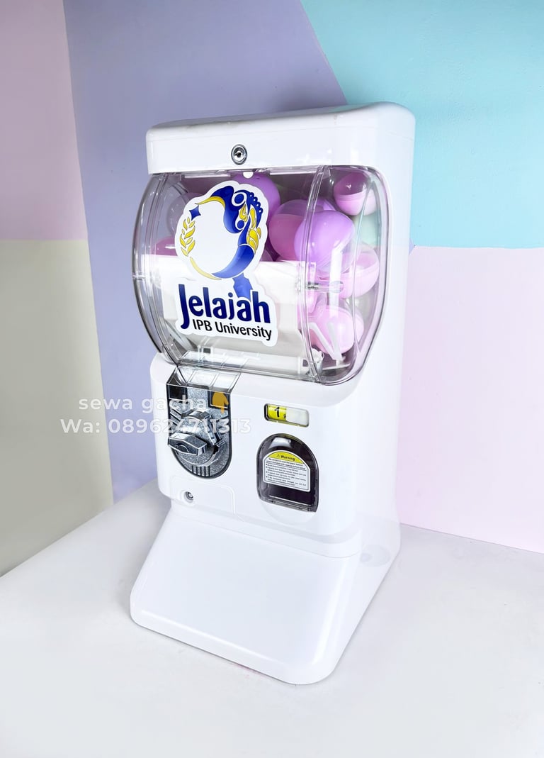 sewa mesin gachapon mini white putih jabodetabek