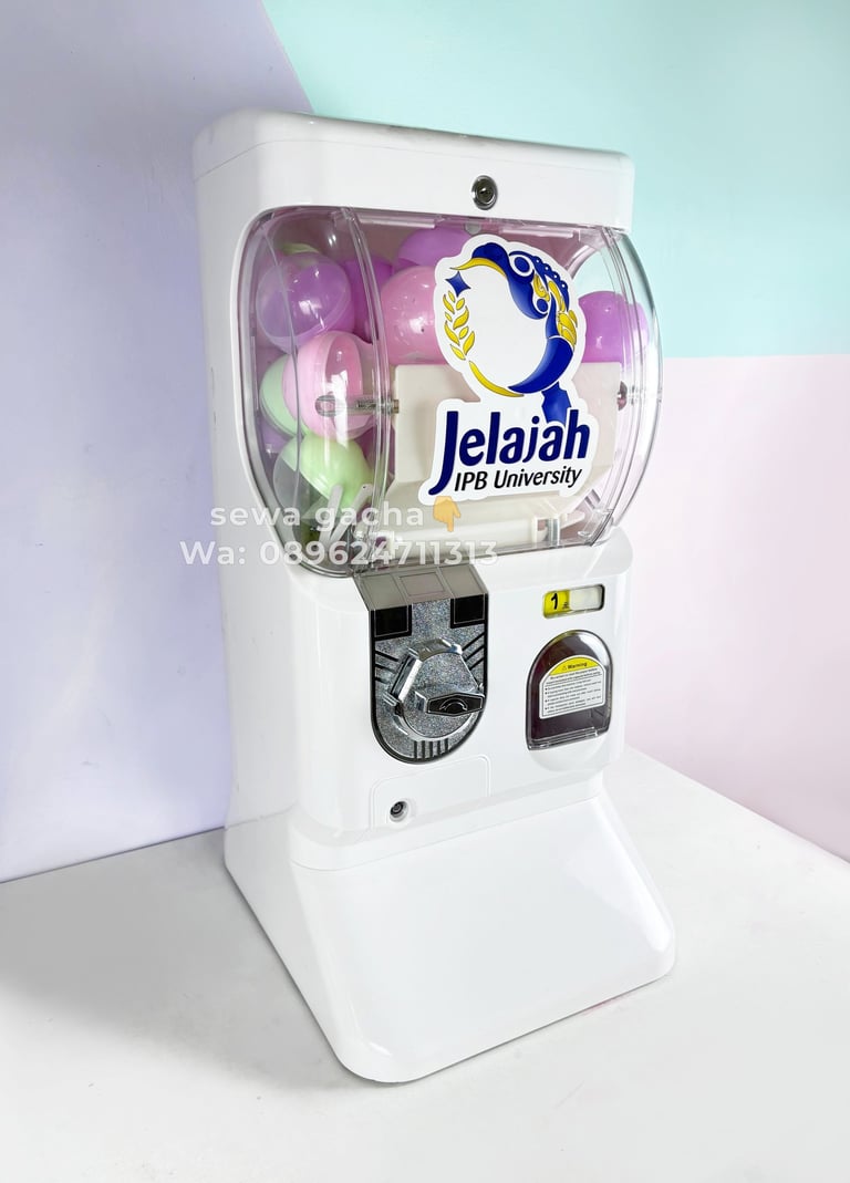 sewa mesin gachapon mini white putih jabodetabek