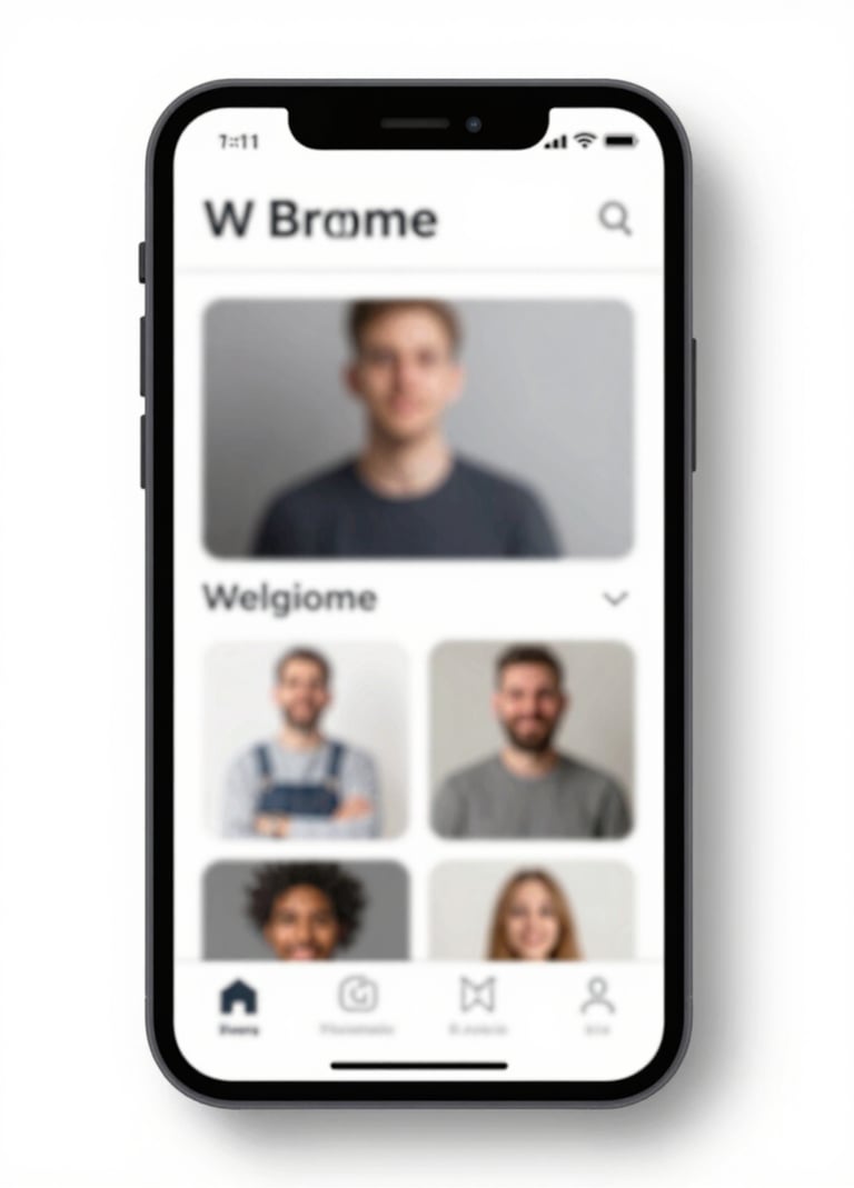 A vertical image showing a smartphone with a clean, responsive web design. The lighting is bright and crisp, highlighting the functionality and modern aesthetic of the user interface.
