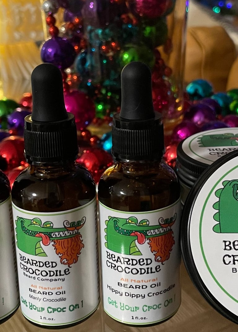 Bearded Crocodile Beard Company beard oil and balm