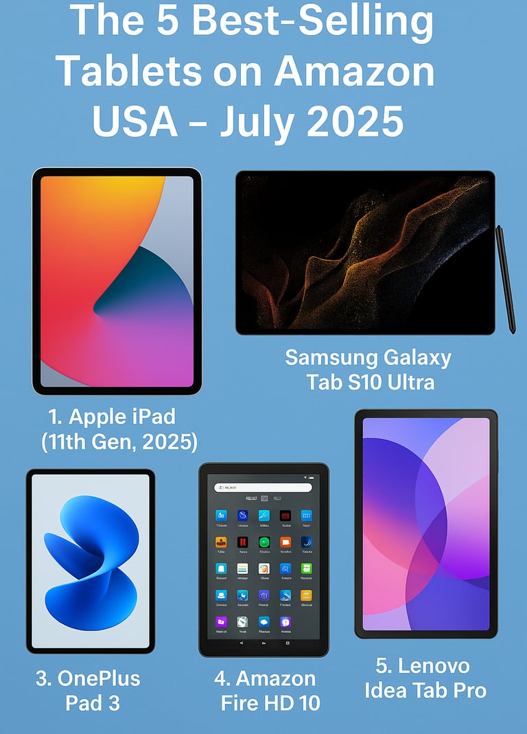 Best-selling tablets 2025: iPad, Galaxy Tab, OnePlus, Fire, Lenovo