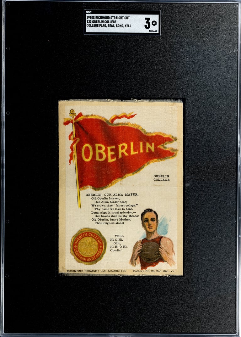 Oberlin Basketball College Silk Rare Pre-War Basketball