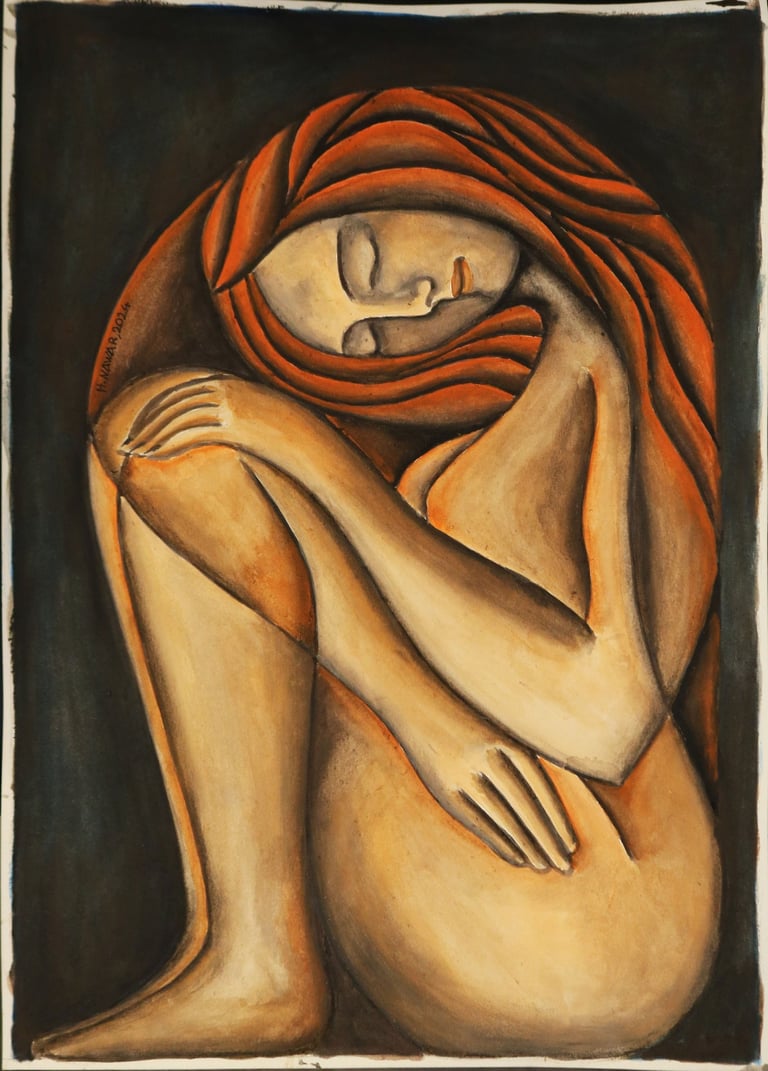 Red-Haired, Watercolour on Paper, 35 x 50 cm.