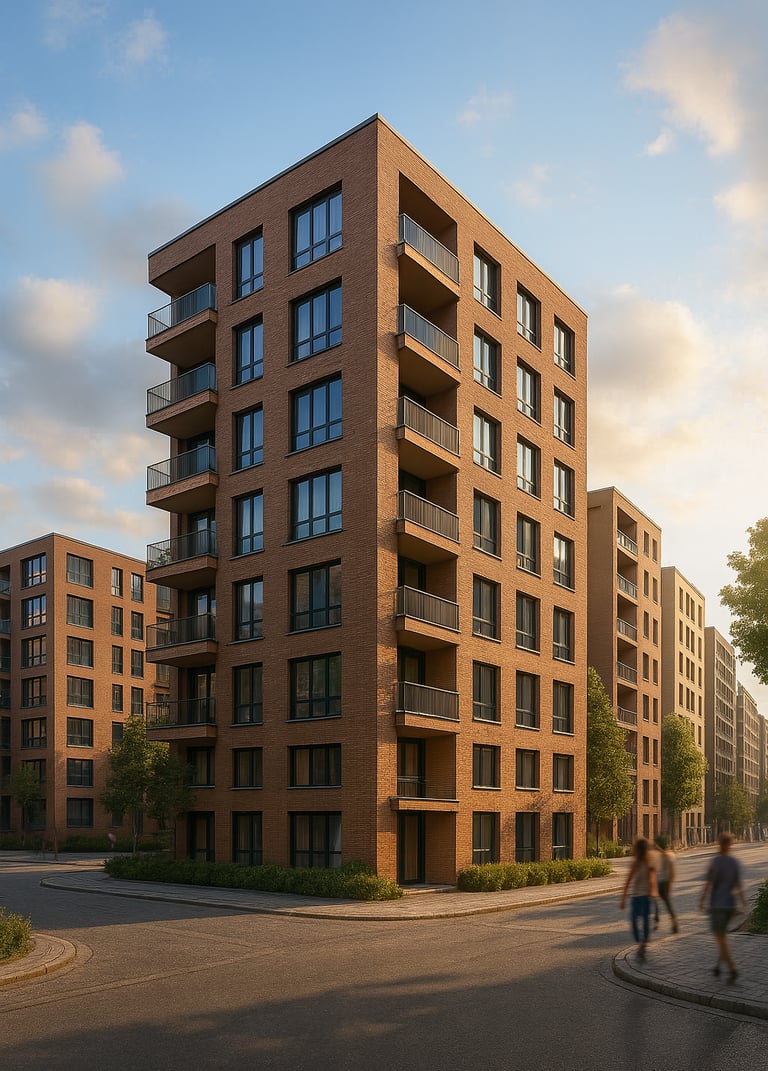 Einladendes urbanes Wohnen mit Klinkerfassade