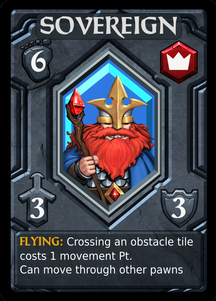 a card game card with a picture of a sovereign