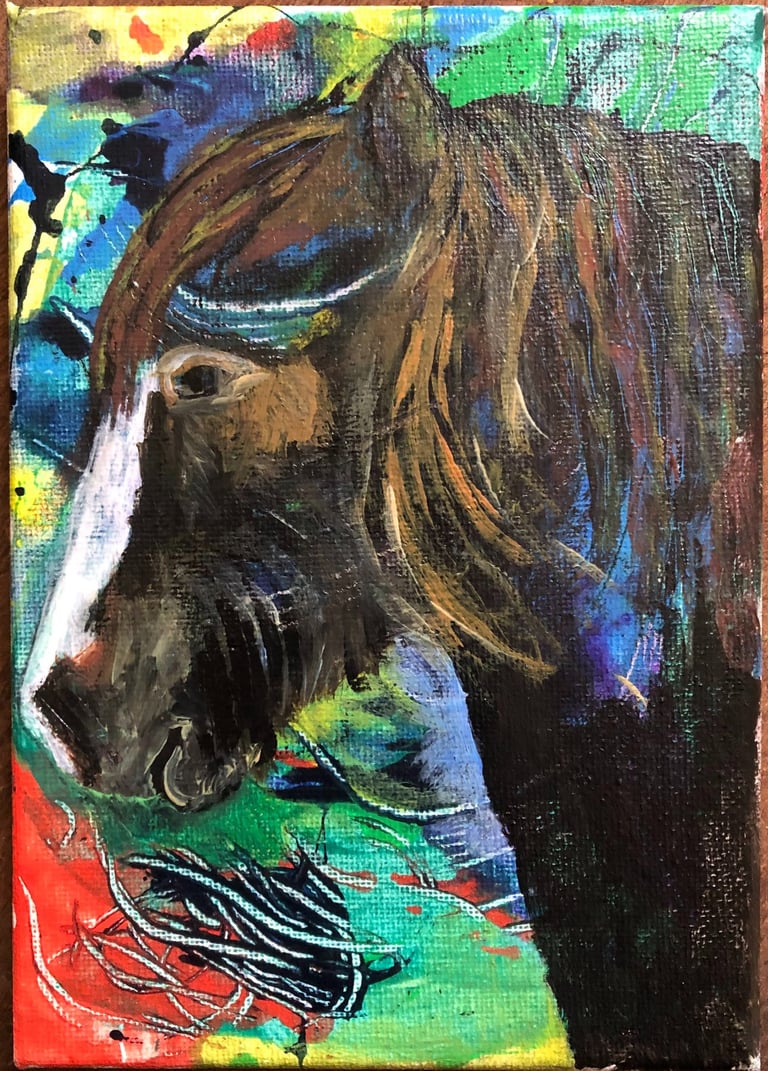 Painting of horse in acrylics