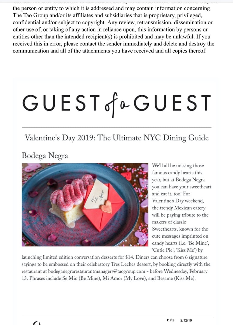 an article about a Valentine's Day dessert made by Paola Marocchi 