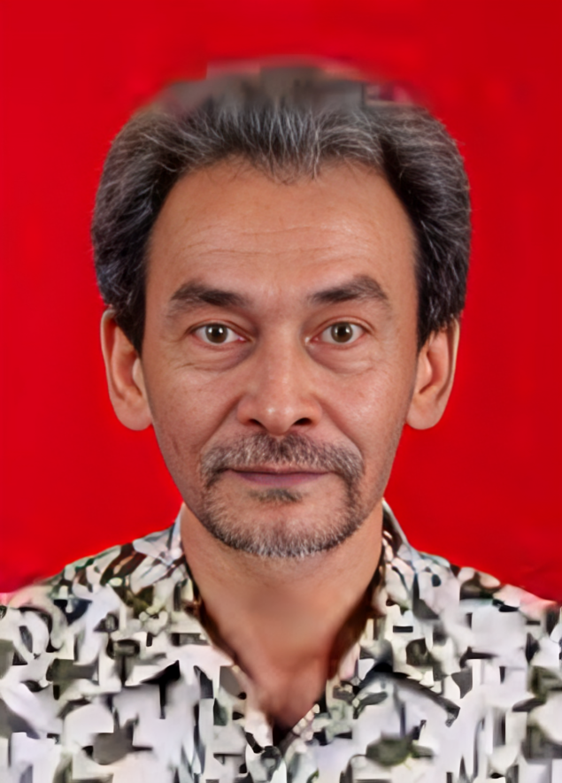 a man with a mustache and a mustache on his head