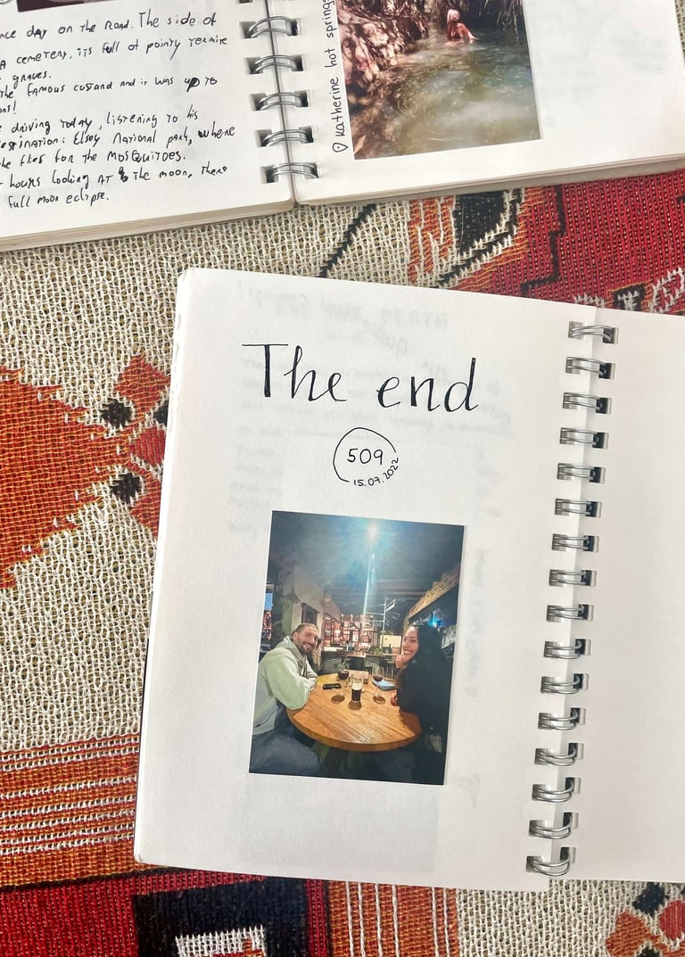 Last page of my Australia travel journal