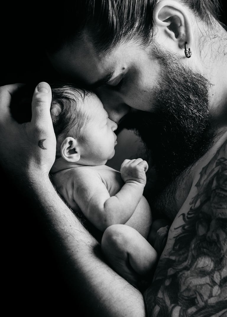 Thomas Bertini portrait with newborn daughter – BonjourMrsBride fine art style