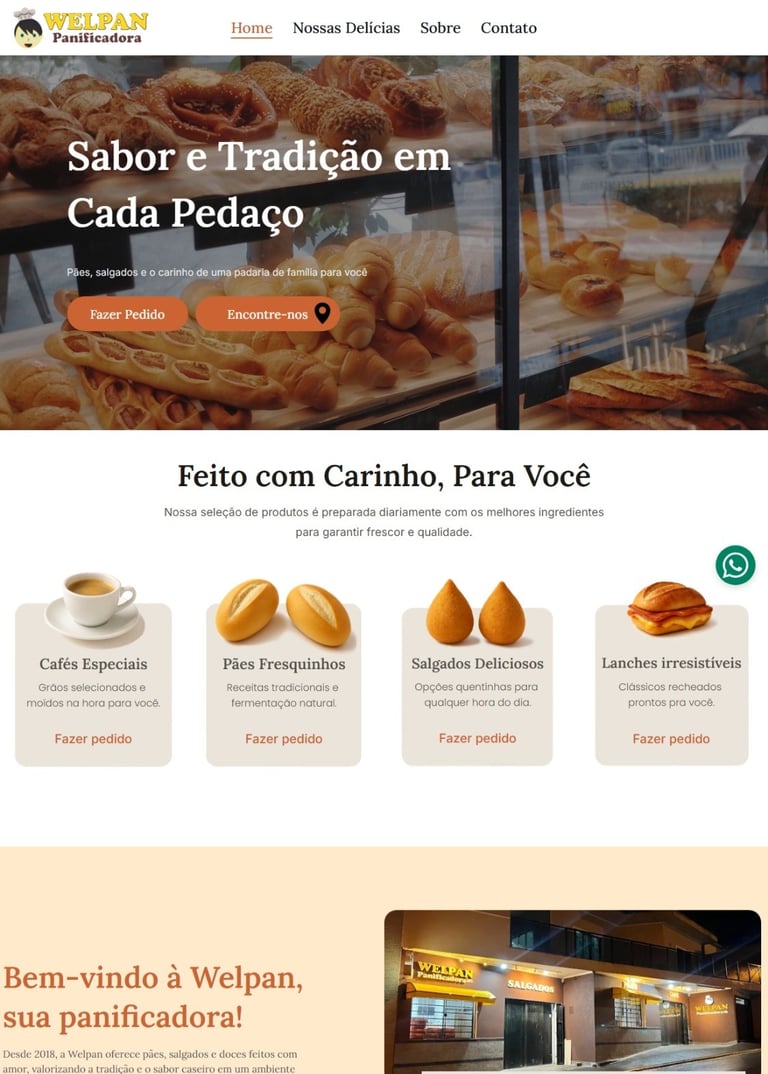 Site da Welpan, cliente da Élan Digital, exibido no computador