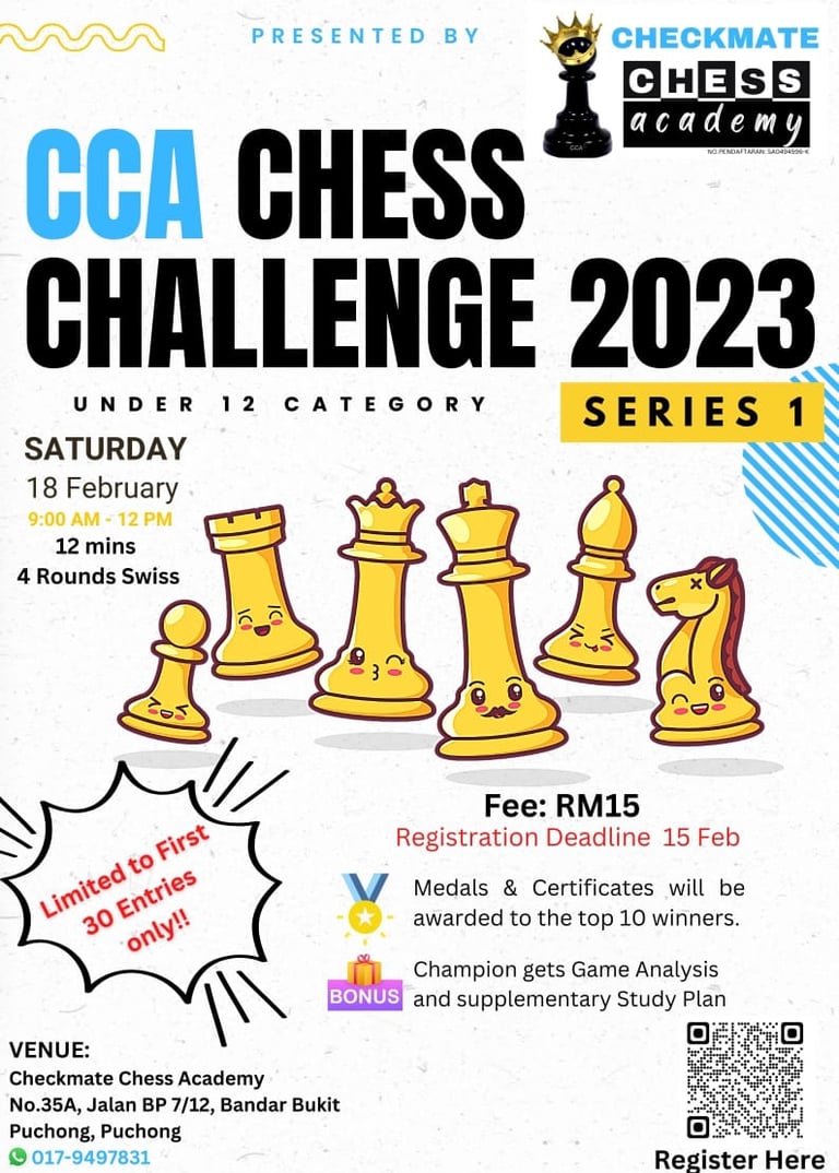 CCA Chess Challenge 2023. Checkmate Chess Academy. Prem Kumar. Chess