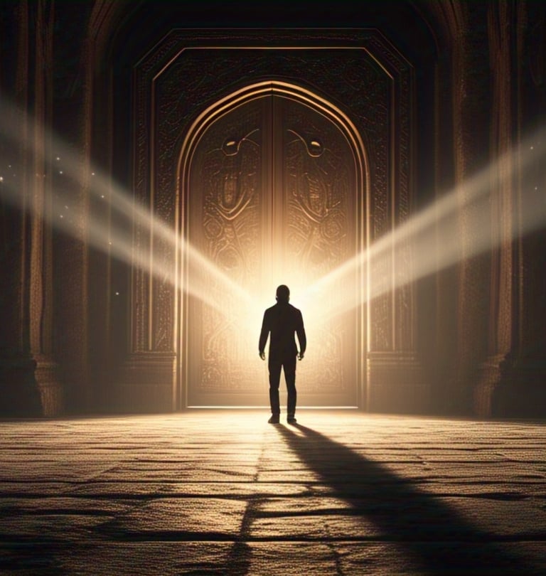 Ancient door symbolising stepping into a new horizon