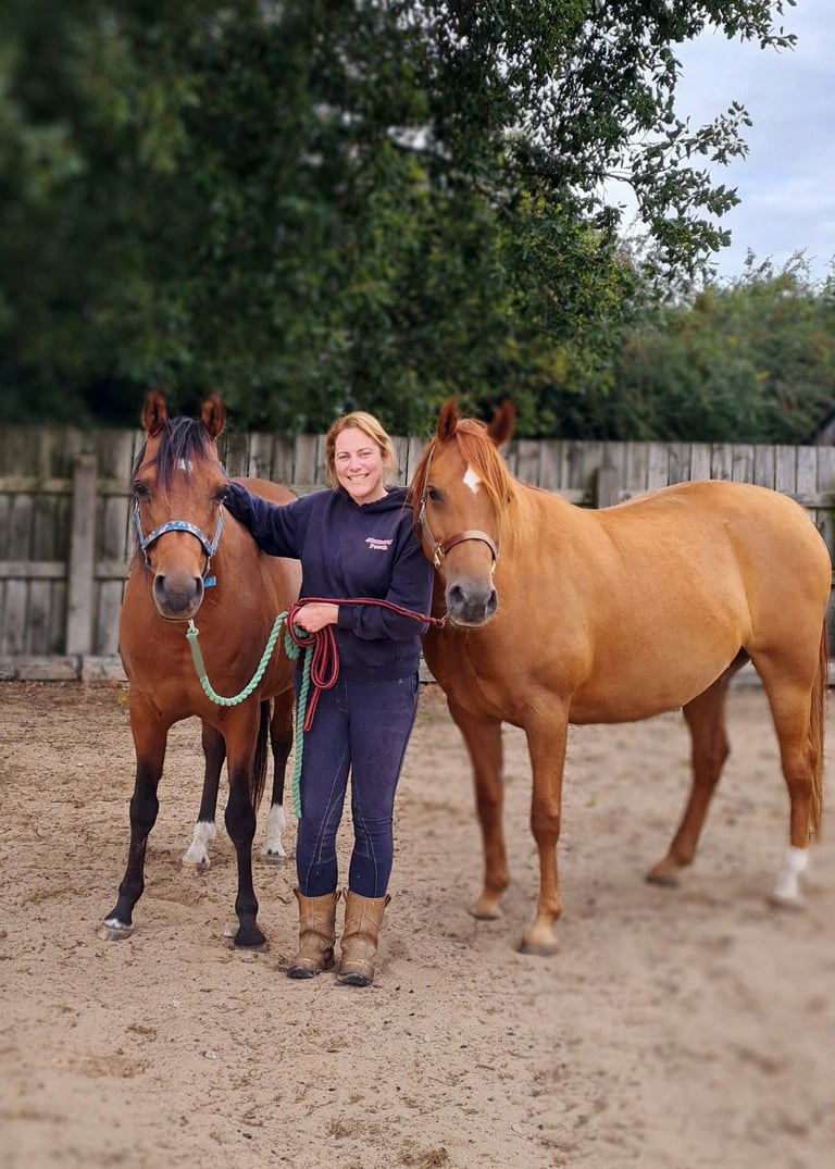 Chez and Farah, our horses