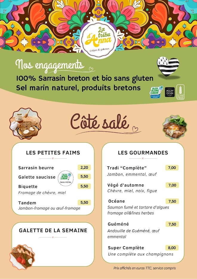 un menu salé