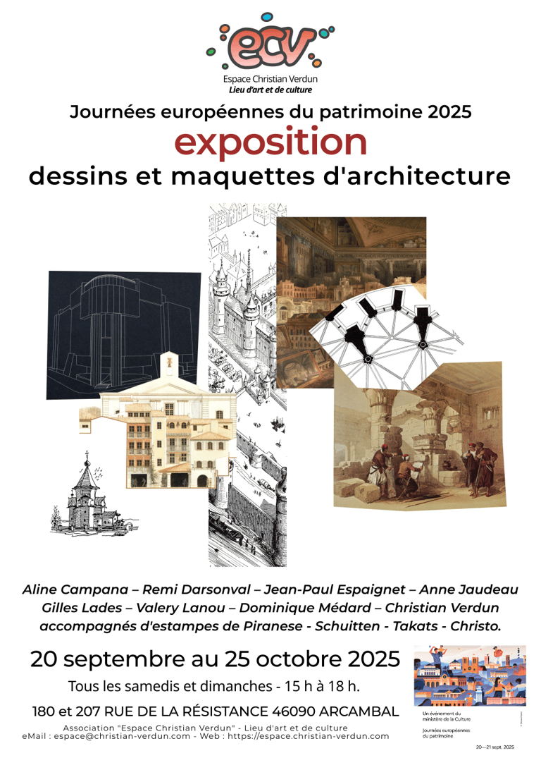 Affiche de l'exposition "dessins et maquettes d'architectures"