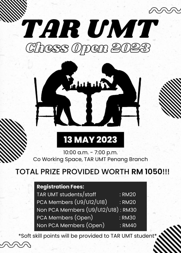 TAR UMT Chess Open 2023 Pulau Pinang. Penang Chess. Catur Malaysia