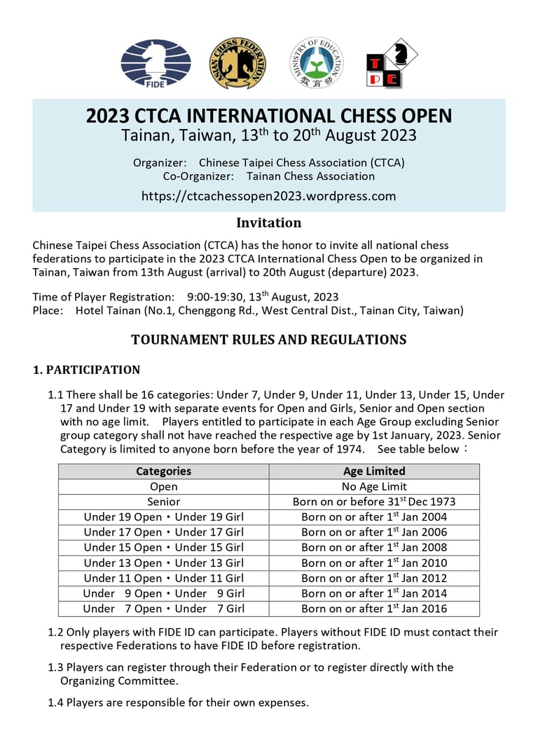 Chinese Taipei Chess 2023
