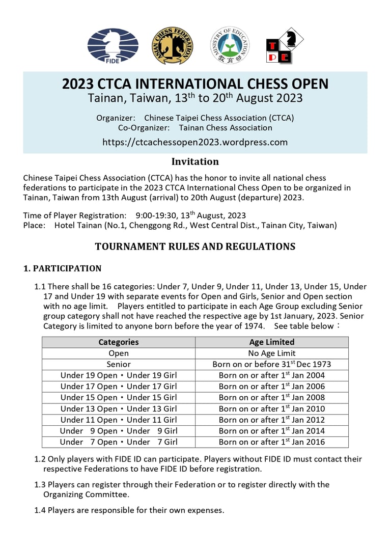 Chinese Taipei Chess 2023