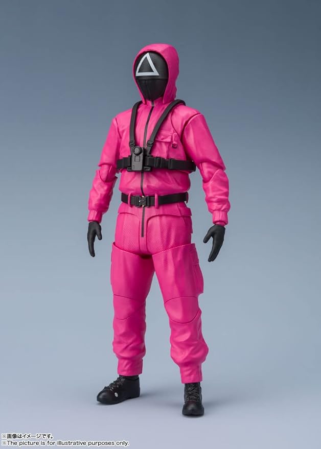 Squid Game Masked Soldier S.H.Figuarts action figure with handgun, machine gun