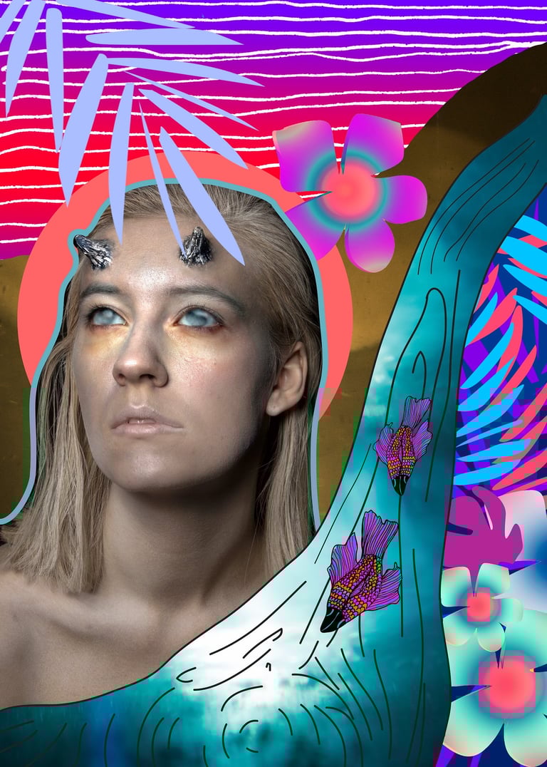 a woman with a butterfly tattoo on her face