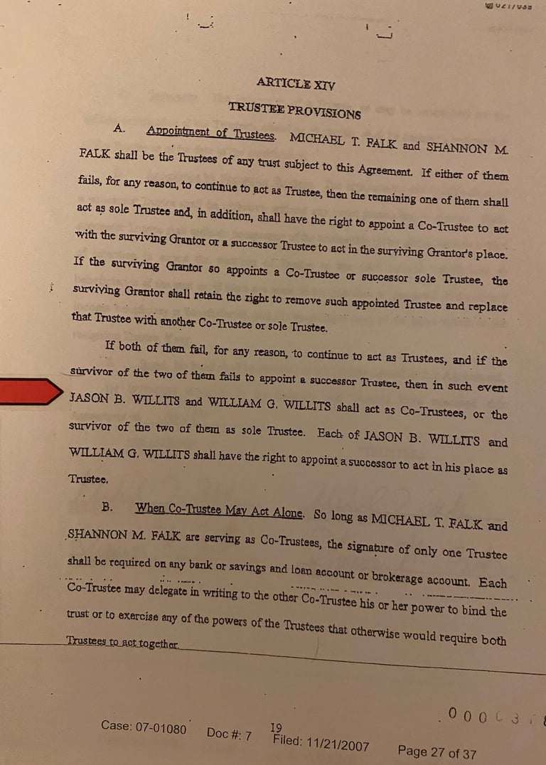 Community Property agreement Willitts Falk 2004